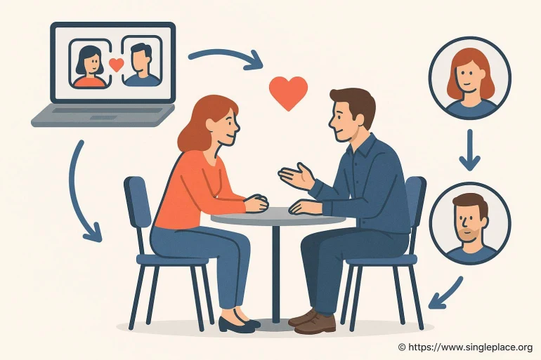 Couple en rendez vous galant illustré