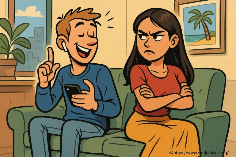 Couple discutant avec tension sur canapé